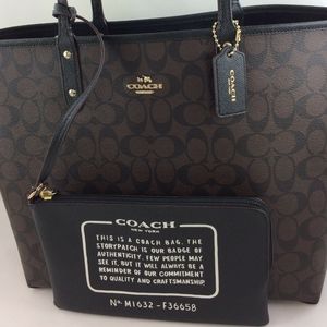 Coach reversible tote bag